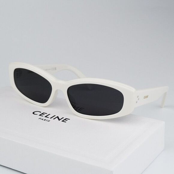 NEW Celine CL40252I 25A White Grey Rectangle Women Sunglasses CL 40252I - Picture 1 of 12